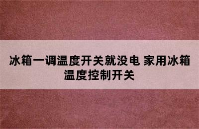 冰箱一调温度开关就没电 家用冰箱温度控制开关